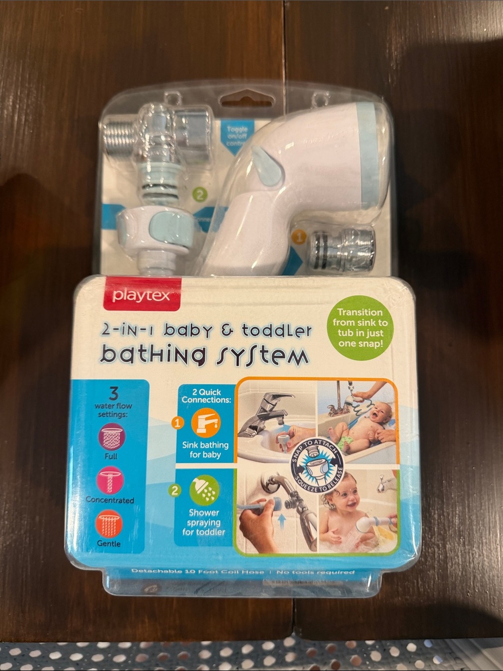 Playtex Baby & Toddler Bathing System in White and Light Blue